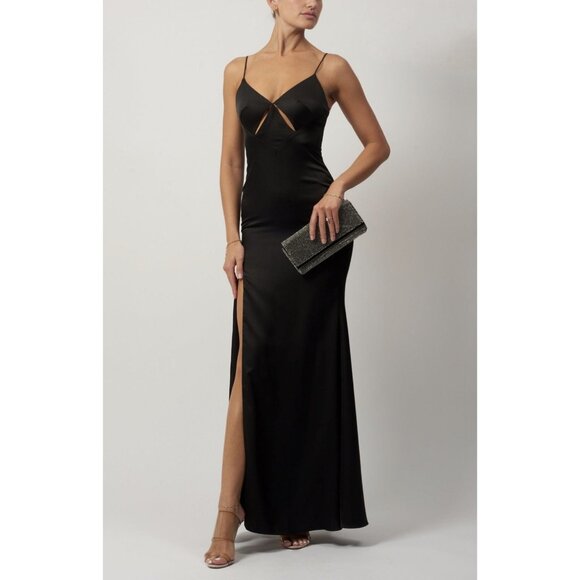 Mascara London Evening Wear Cutout Mixi Dress Gown Prom Black Tie Wedding Guest - Picture 1 of 8